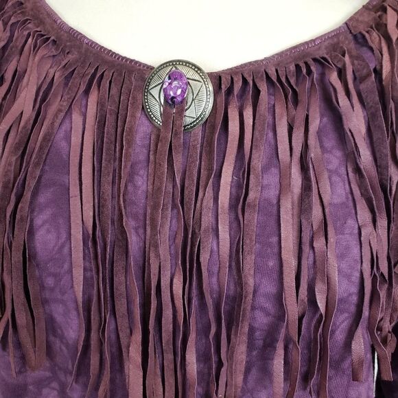 Vintage 80's Cover Charge western tie dye fringe 100% cotton T - Picture 7 of 7